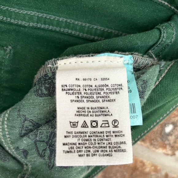 Anthropologie Pilcro the Letterpress Stet Slim Skinny Dark Forest Green Jeans 27 - Picture 3 of 7